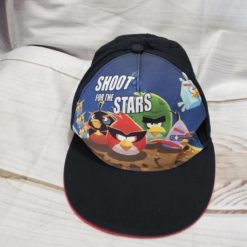 Angry Birds Space Baseball Hat Snapback Youth Size Year 2013 Black Red Graphic